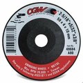 Cgw Abrasives Mini Depressed Center Wheel, 2-5/16 in Dia x 5/32 in THK, 3/8 in Center Hole, 40 Grit, Aluminum Oxid 49682